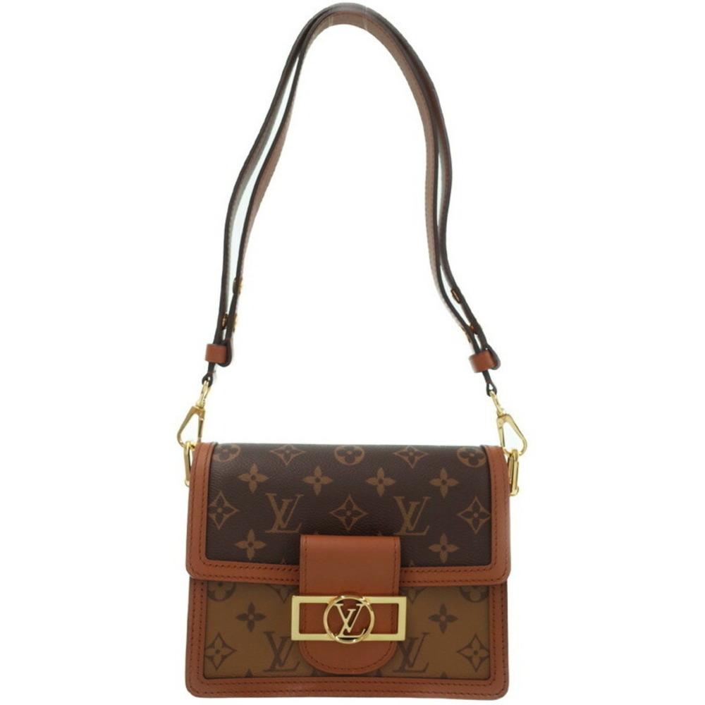Louis Vuitton Monogram Leather Brown Reverse Dauphine Shoulder Bag